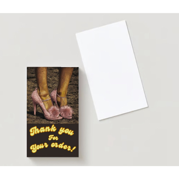 Handmade Pink High Heel 100 Count Thank You Cards - Picture 1 of 6
